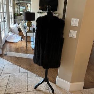 Saga Furs Dark Brown Fox Fur Vest